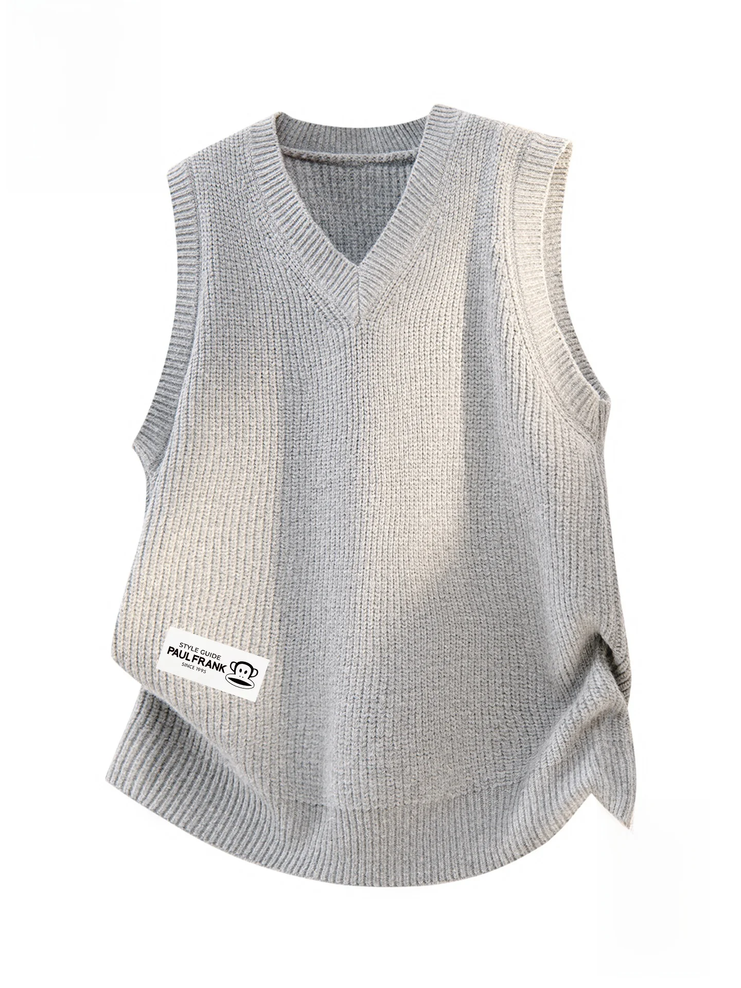 

Мужской вязаный жилет с V-образным вырезом, повседневный, в американском стиле, осенне-зимняя верхняя одежда, универсальный, модный пуловер без рукавов