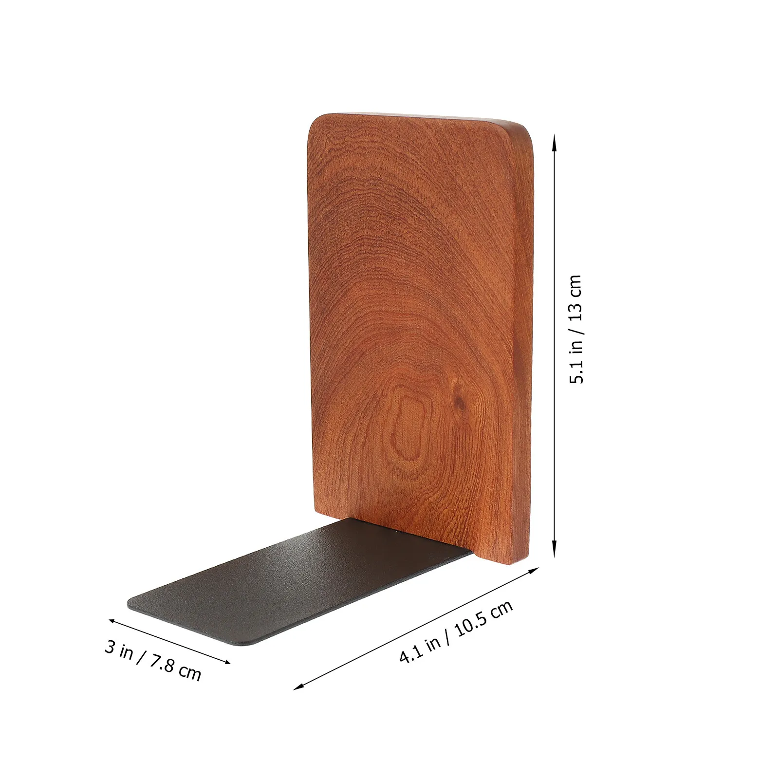 2Pcs Wood Aluminum Alloy Bookends Household Desktop Book Holder Office Study Organizer Decorative File Book Stand Metal Base