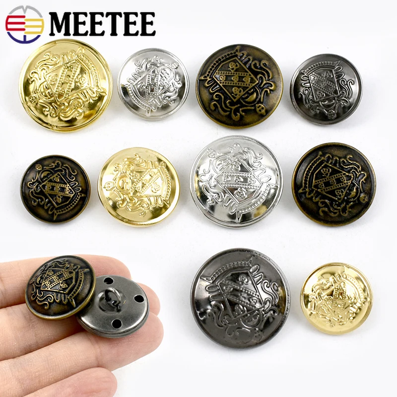 

10Pcs 12-30mm Metal Button Hollow Copper Shank Buckle for Jacket Coat Clothing Decor Fastener Clasp Repair Kit Sewing Accessory