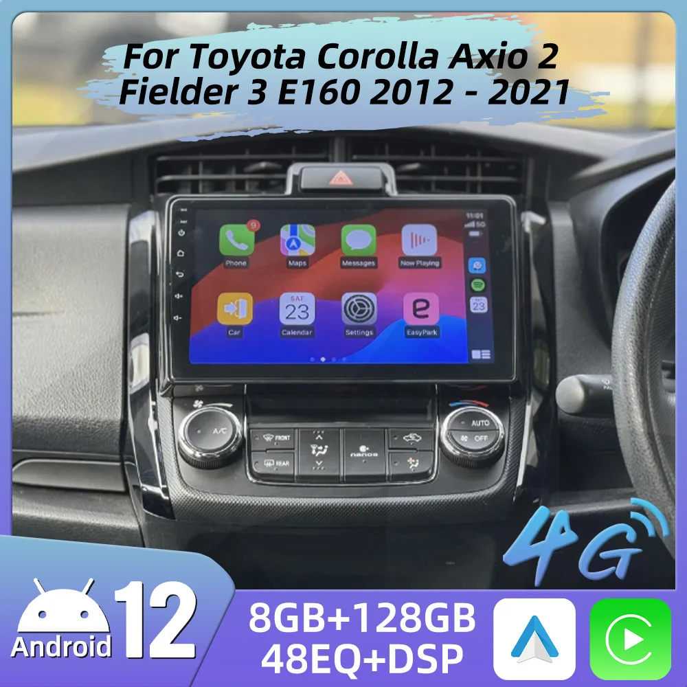 

Carplay Car Radio For Toyota Corolla Axio 2 Fielder 3 E160 2012 - 2021 2 Din Android Car Multimedia Player GPS Navigation Stereo