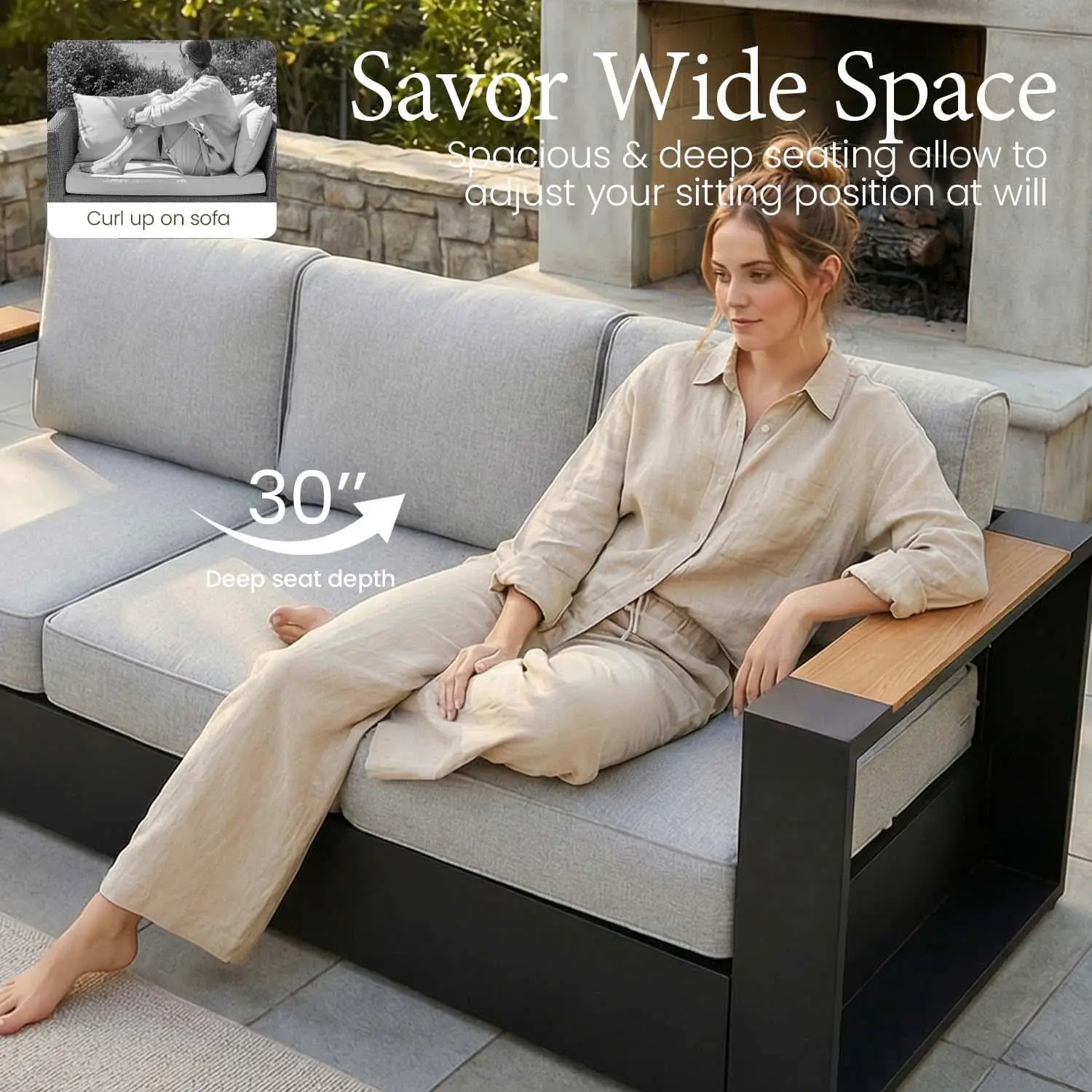 Aluminum Patio Furniture Set 2 Pieces Outdoor Conversation Bistro Balcony, Customized