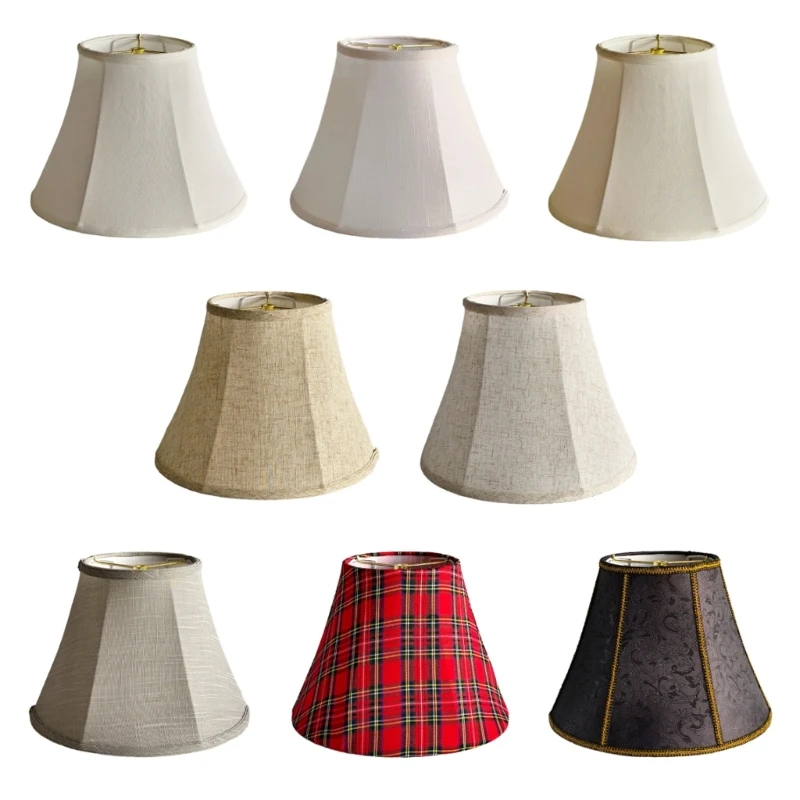 Y5GD Replacement Fabric Lamp Shade with Iron Construction, Flared Profile, and Packing Creases That Relax After Assembly