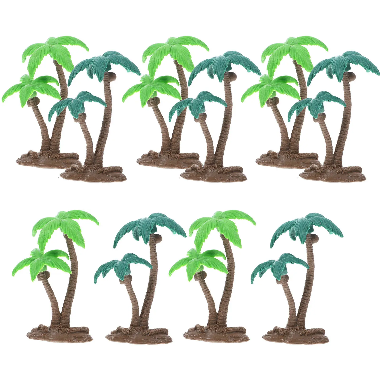 10Pcs Realistic Miniature Coconut Tree Ornament PVC Tropical Desktop Decor for Sand Table DIY Micro Landscape Mini Scene Layout