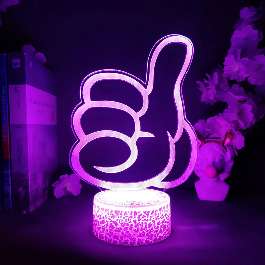 Genshin Impact Bennett Thumbs Up Night Light 3D Anime Lamp for Bedroom Decor LED Light Bedside Night Lamps Genshin Kids Gift