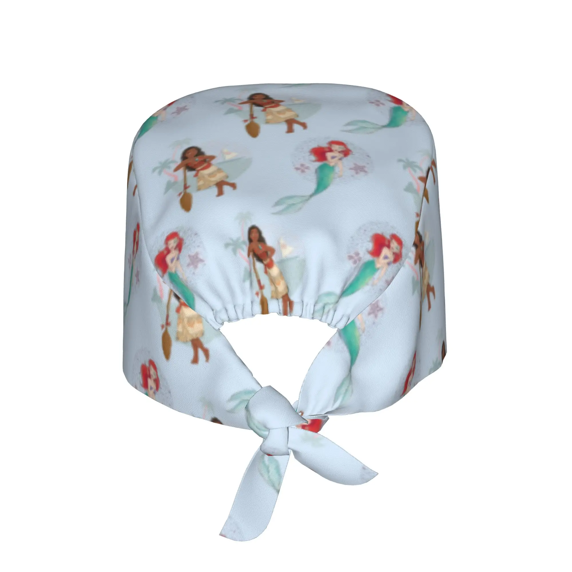 Littles Anime Mermaides Cleaning Working Cap Cool Men Women Fish Manga Scrub Cap Surgicals Hat Nurse Scrubs Hat For Dentist