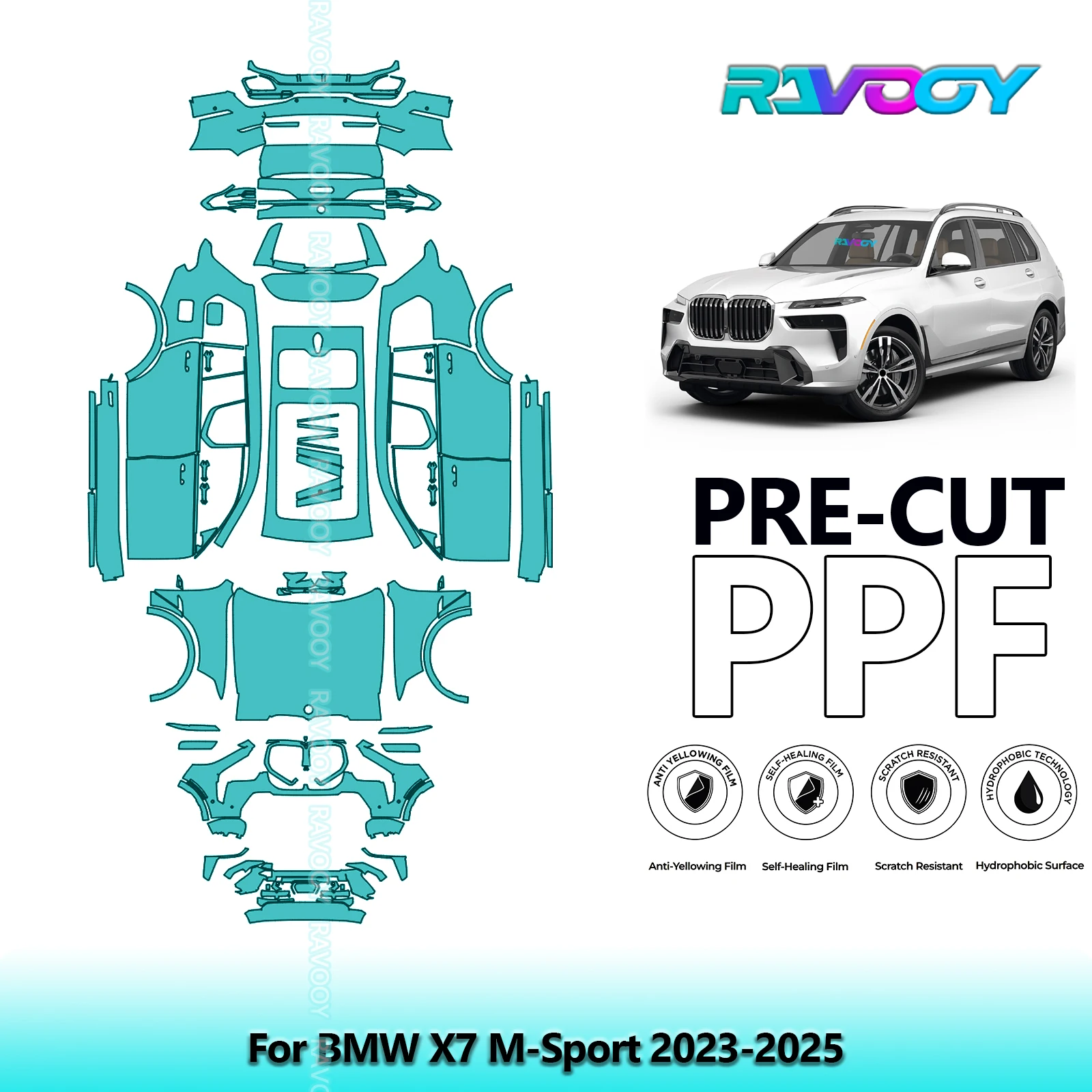 

Car Precut PPF Paint Protection Film Full Vehicle For BMW X7 M-Sport 2023-2025