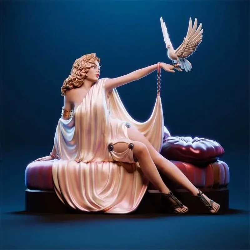 1/24 Scale Resin Figure Assembled Model Kit Poster Girl and Pigeon Hobby Character Miniature Statue Unassembled and Unpainted