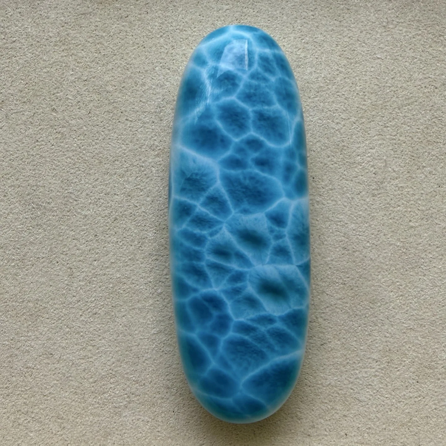 Natural Blue Larimar Pendant 61.4/22/14.8mm Water Pattern Crystal Love Necklace From Dominia AAAAAAA