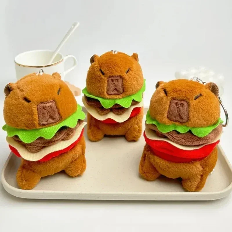 Capybara 플러시 키 체인 장난감 박제 동물 Capybara 펜던트 배낭 생일 선물 도매 키 체인 플러시 동물