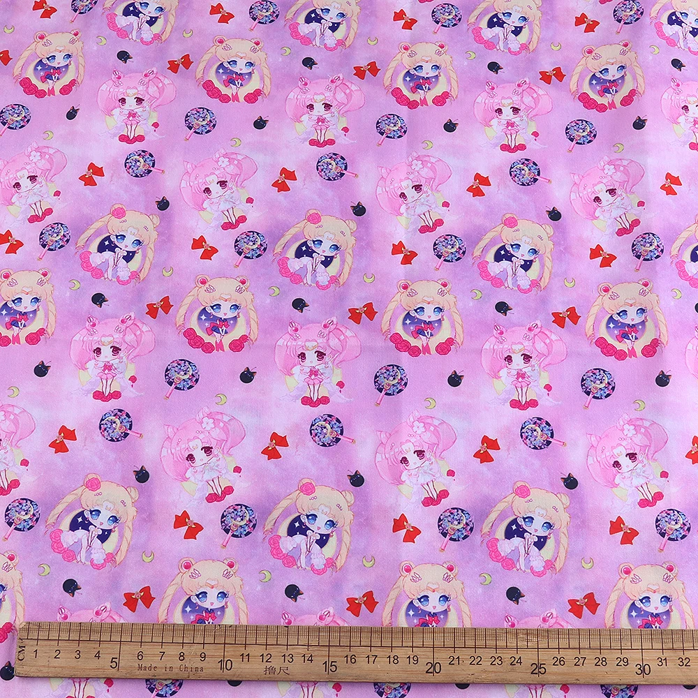 140cm di larghezza Sailor Moon periferiche Anime giapponesi tessuto in poliestere cucito fai da te Patchwork Quilting abbigliamento per bambini