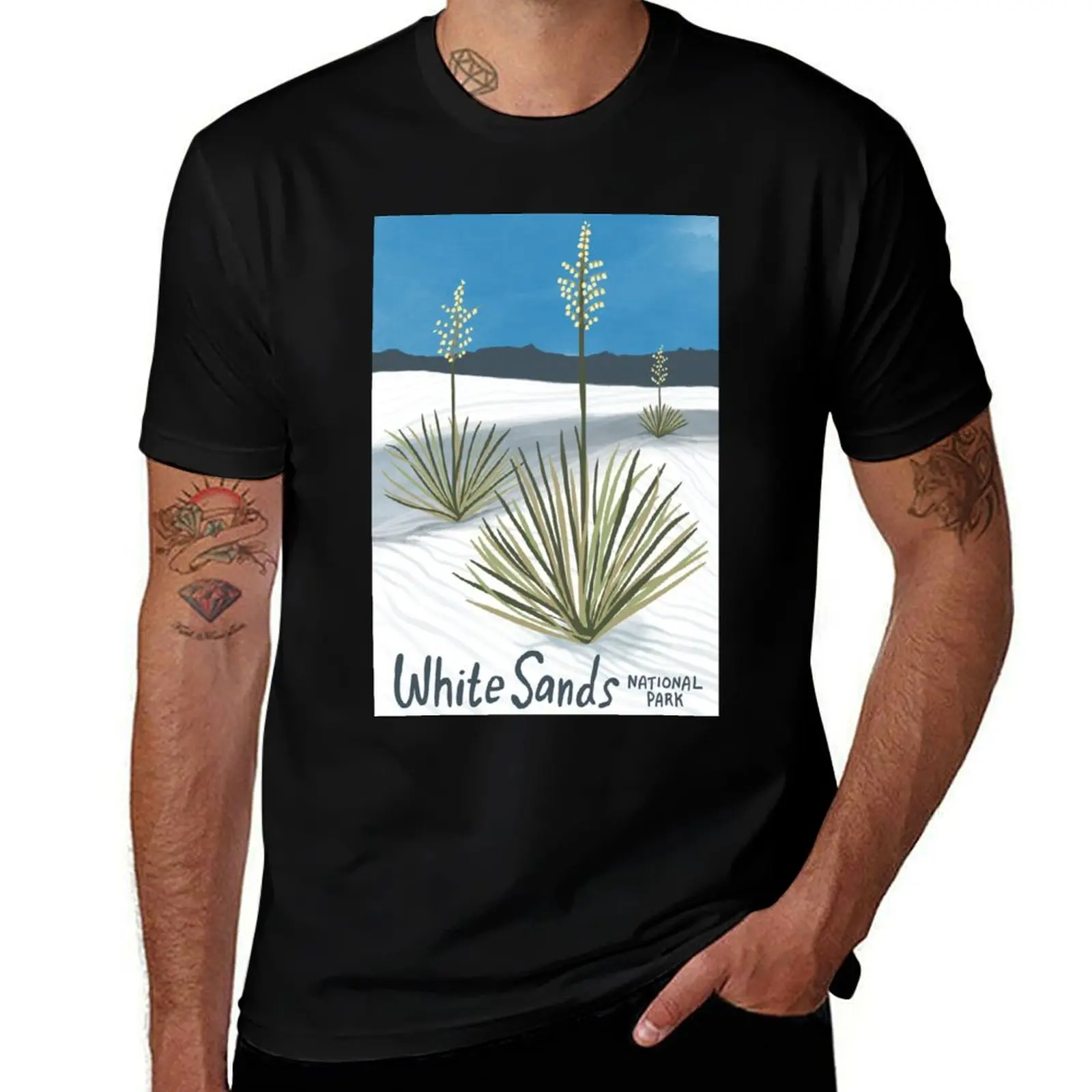 White Sands National Park New Mexico Illustration T-Shirt Essential Solid Color T-Shirt