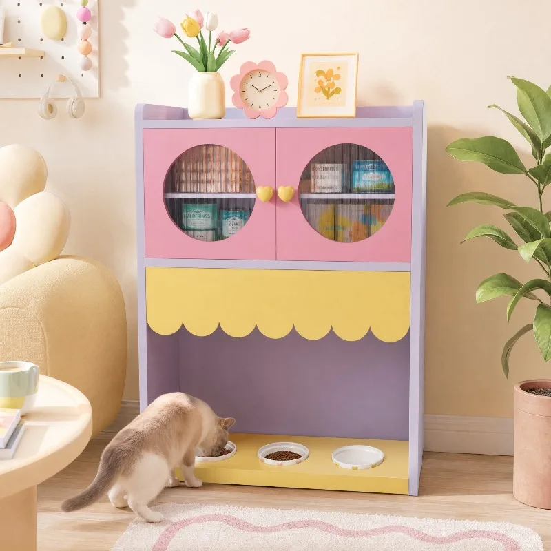 Living room decorative cabinet cat dog food basin storage cabinet pet snack cabinet