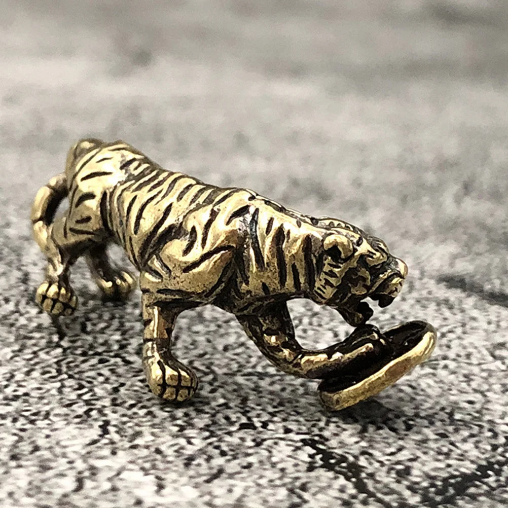 

2Pcs Golden Brass Tiger Statue Brass Tiger Decoration Desktop Ornament Table Office Desk Decor Desktop Ornament
