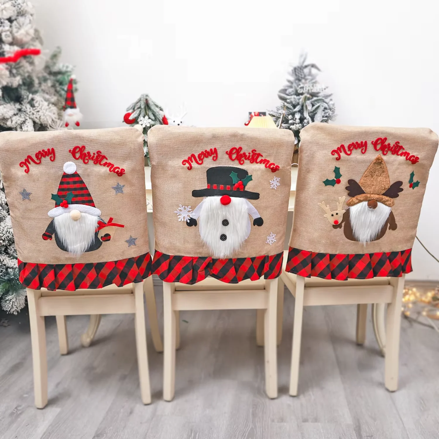 Hot Selling Christmas Gnome Decoraciones De Navidad Chair Cover Merry Christmas  Decorations For  Navidad