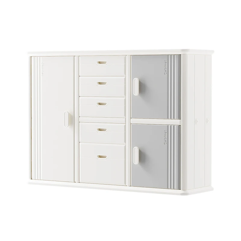 

Modern Plastic Kids Furniture Set with Storage Rack & Drawer for Bedroom School & Dining Children's Clothes & Toys Shelf
