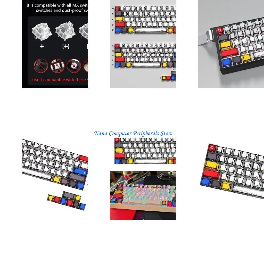 

F68C 64/74Key прозрачные прозрачные стиль стиль стиль клавиш оригинал профиль боковой печать с подсветкой