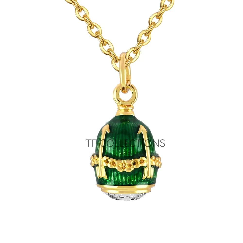 YAFFIL Multi Color! Enamel Egg Necklace A Niche Design Statement Collar Chain Versatile And Luxurious Neck Chain
