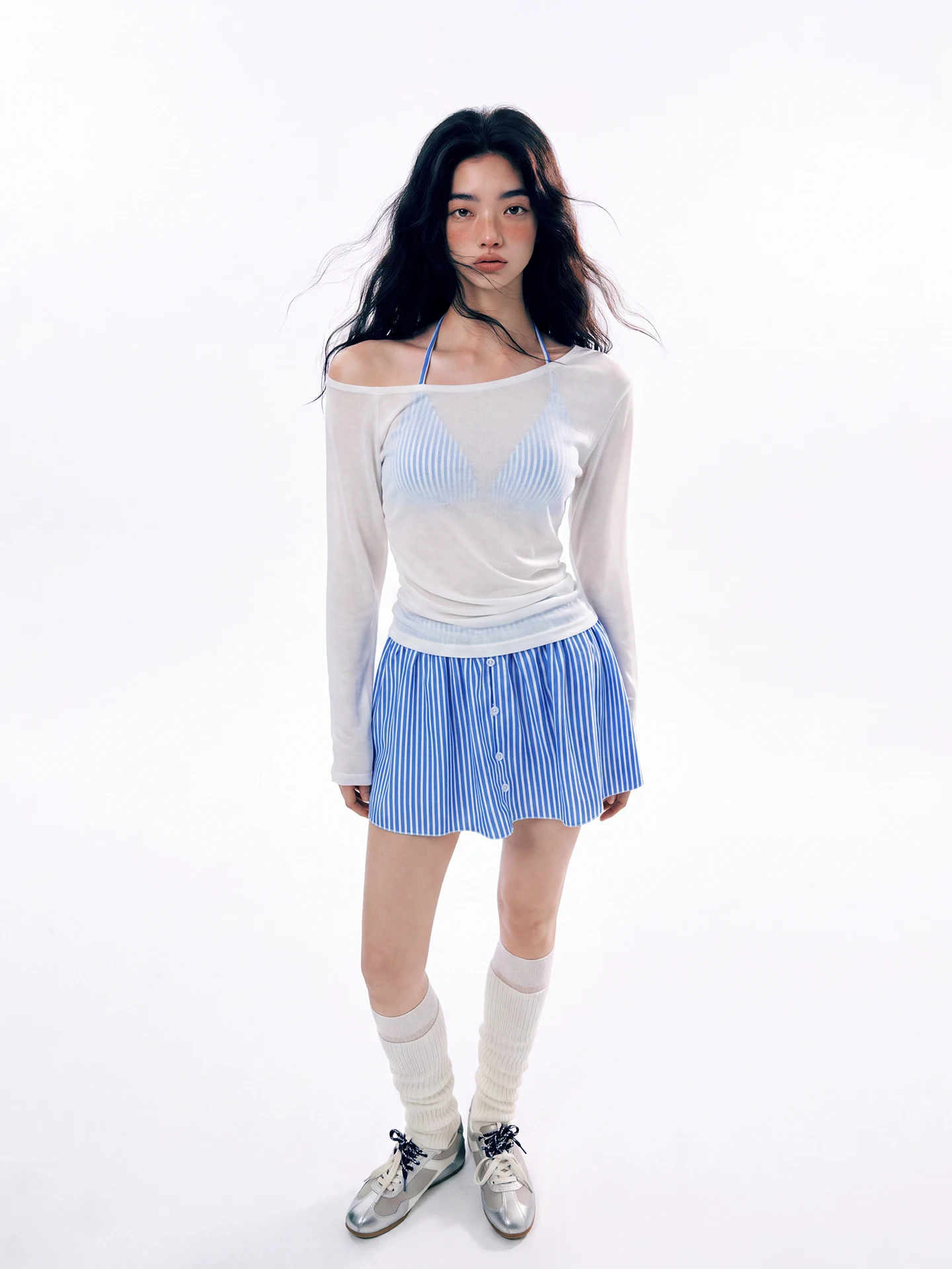 Hello W Pure Desire Style Two-Piece Bikini Swimwear Beach Thermal Spring Flat Angle Skirt Design Swimming Costume Women's Suit