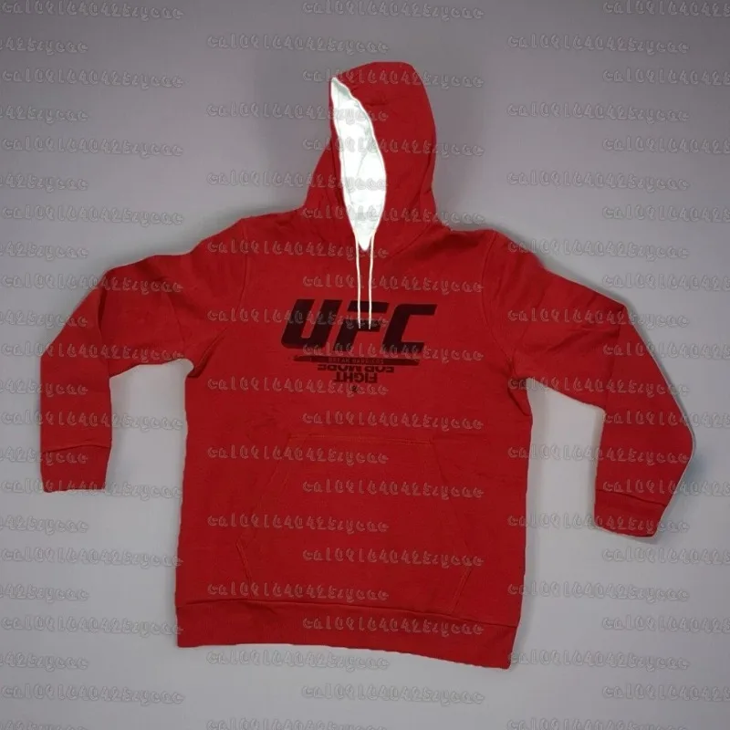 

UFC Hoodie Autumn/Winter Long Sleeve Sweatshirt Men And Women Boxing Fighting Training Oversized Red Breathable Quick Drying Top