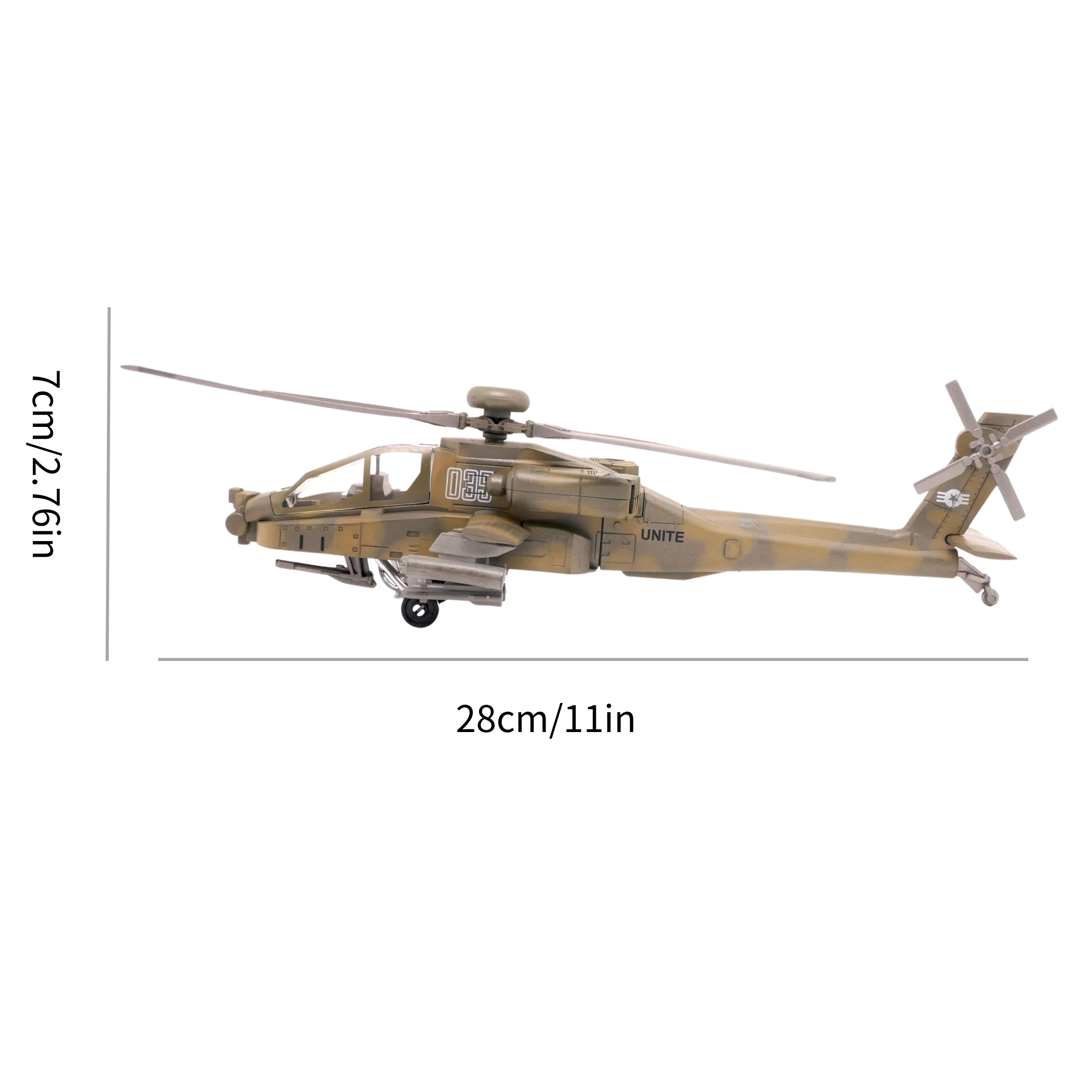 

1:72 AH-64 Apache Helicopter plastic model - Assembly airplane modell, ABS plastic material, military airplane model for hobbyis