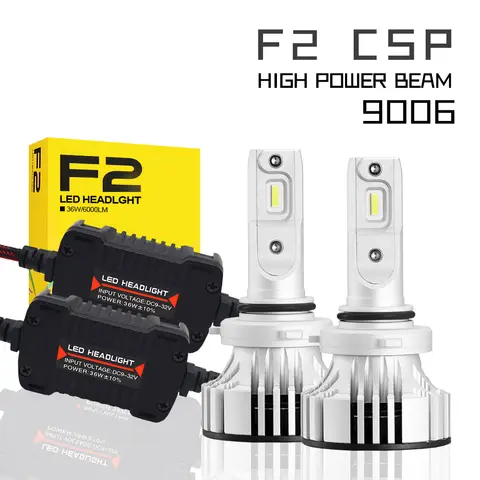 Super Bright F2 Led Headlight H7 9005 H1 H8 H9 H11 HB3 HB4 H4 Car Lamp Led Strong Front Bulb 6000k 72W 12000LM Turbo Fog Light