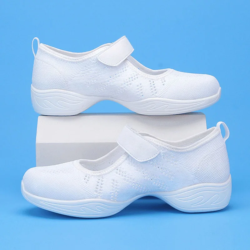 

Women Dance sneakers Breathable Vulcanized Shoes Women Sneakers Square dance shoes Mesh Casual Walking Shoes Women Work Shoes