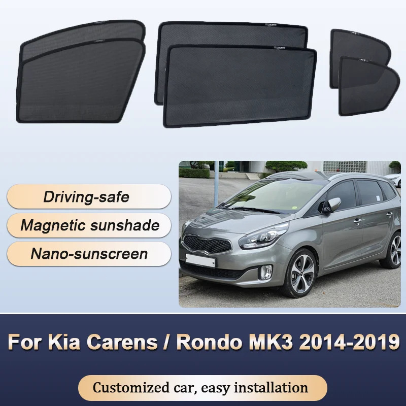 

Sun Shades For Kia Carens Rondo MK3 RP 2014-2019 Sunshades Magnetic Heat insulation Mesh Window Curtains Visor Car Accessories