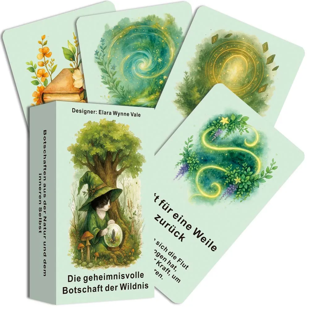 German Oracle Cards Deck, A Set of 72 Cards for Daily Reading, The Mysterious Message of the Wild, German Tarot Cards, 12*7cm
