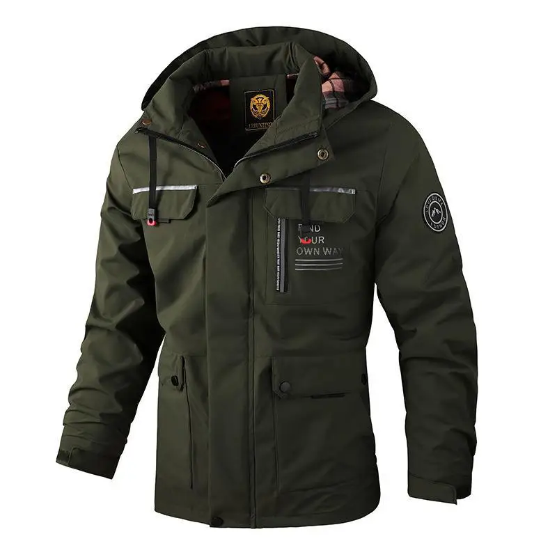 Mode Herren lässig Wind breaker Jacken Kapuzen jacke Mann wasserdicht Outdoor Herbst Wintermantel Kleidung warmes Fleece dick
