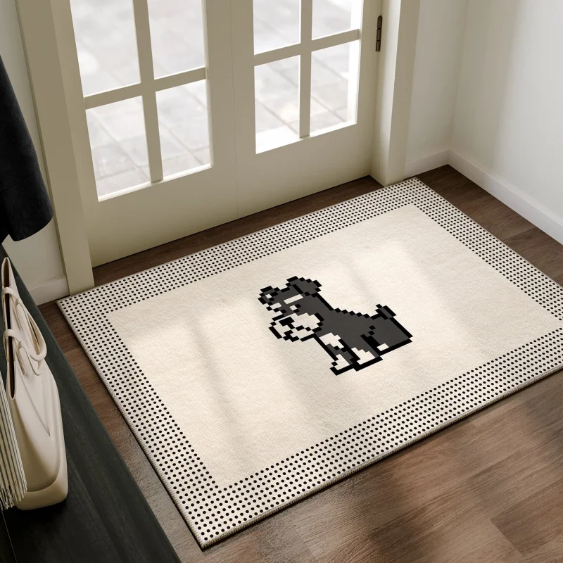 VIKAMA Cute Pixel Dachshund Entry Mat Non Slip Absorbent Washable Doormat For Indoor Outdoor Entrance Home Decoration