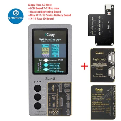 Qianli iCopy Plus for iPhone 7-14 Series Battery Face ID LCD/Vibrator Transfer EEPROM Programmer Add Battery/Lighting Board