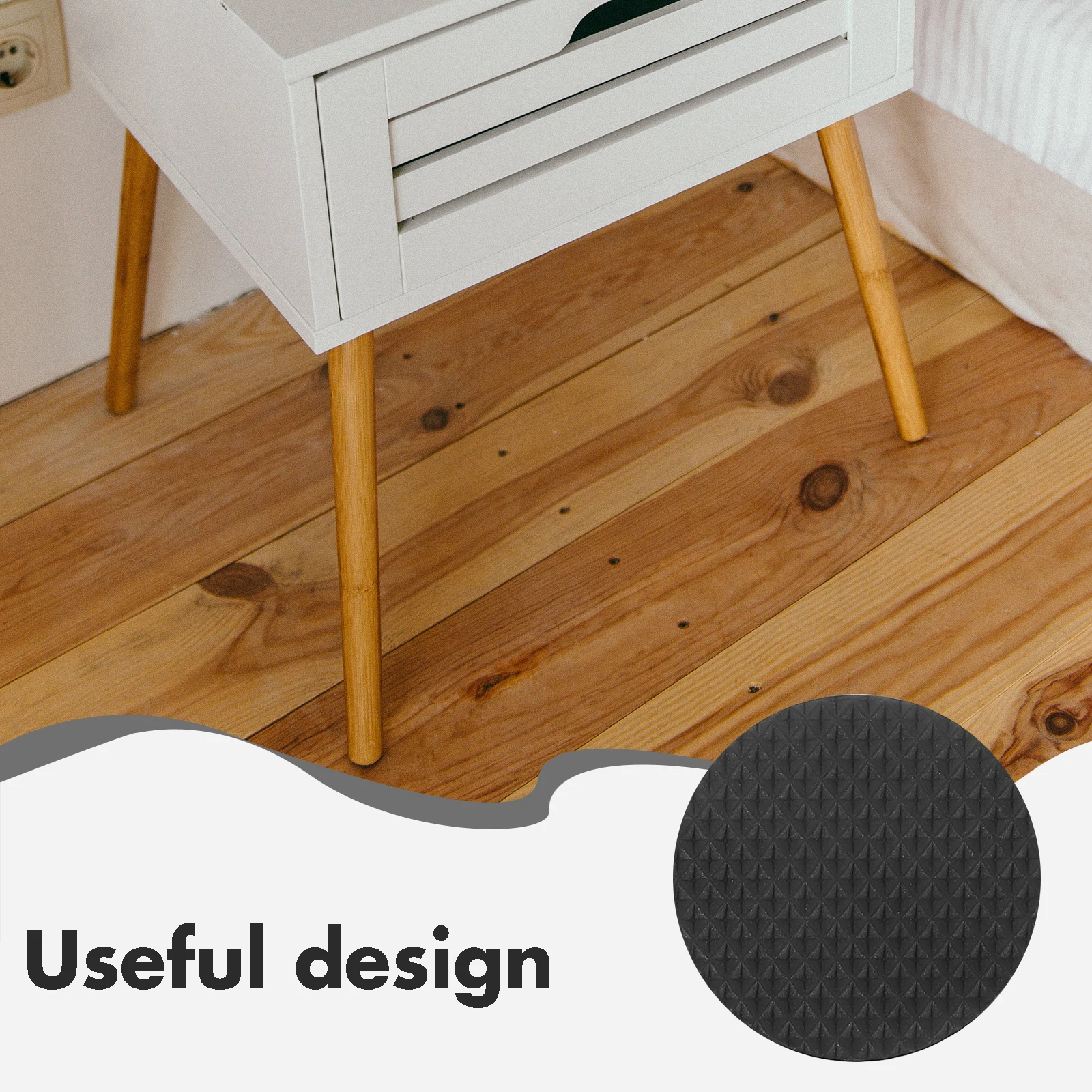 

60 Pcs Furniture Pads Chair Leg Protectors Anti Slip Floor Protectors Black Non Slip Mats For Hardwood Floors EVA Durable