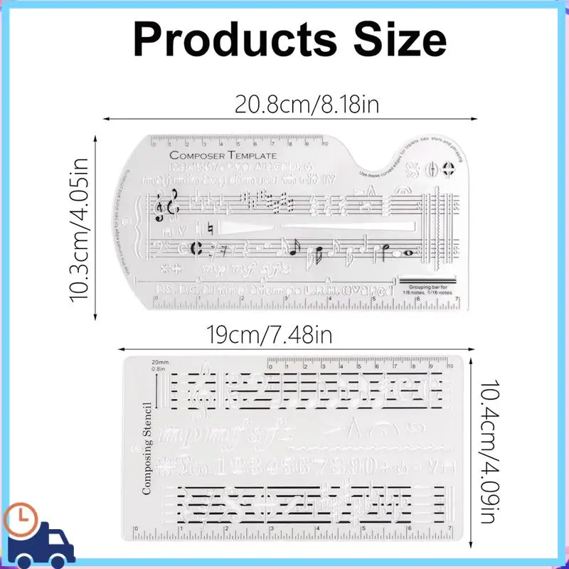Latest Song Writer's Composing Template Stencil For Music Notes & Symbols Staff Drawing Ruler Music Composition Accessories