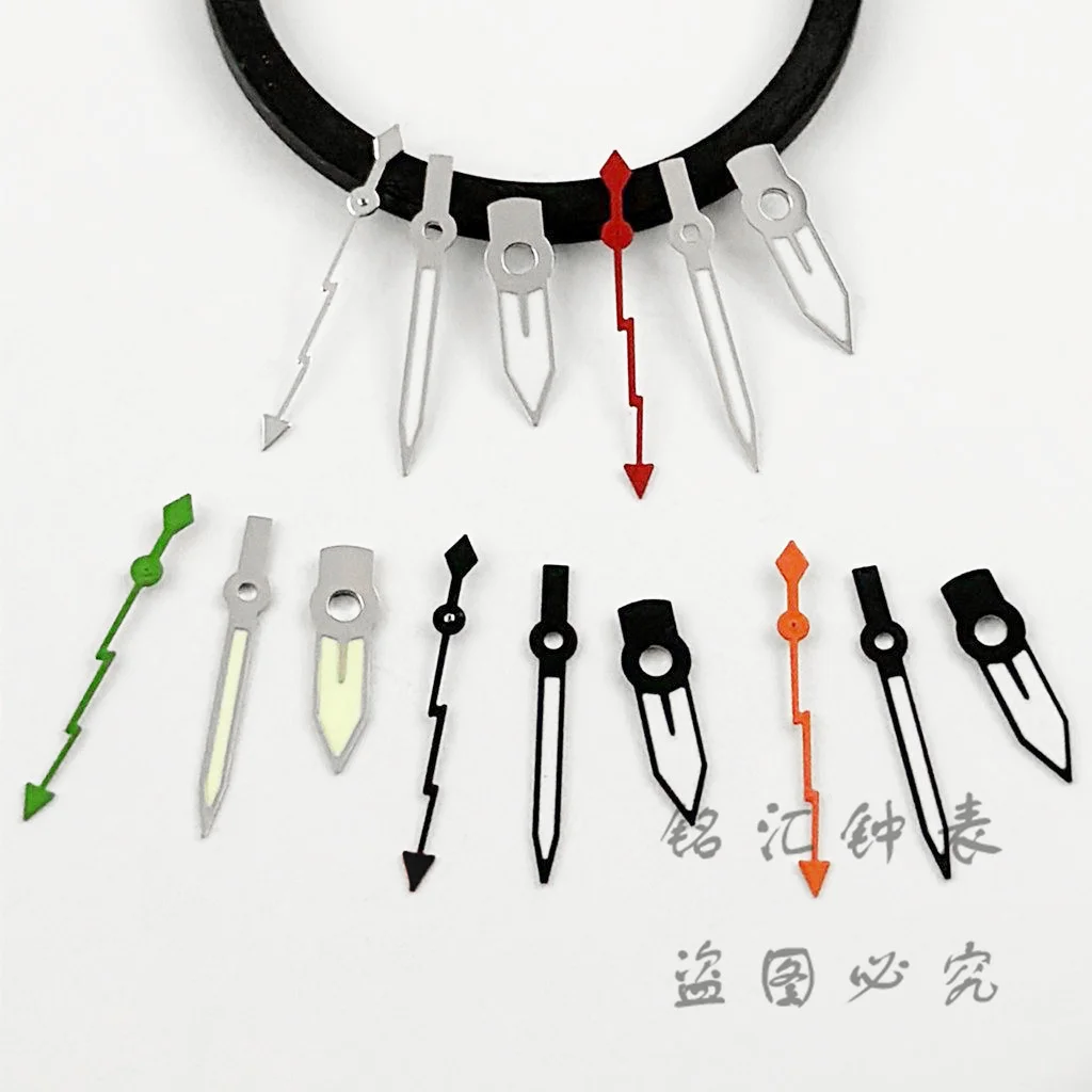 NH35 Watch Hands C3 Green Super Luminous Pointer Lightning Second Hands Parts For NH35 4R35 4R36 7S Automatic Movement