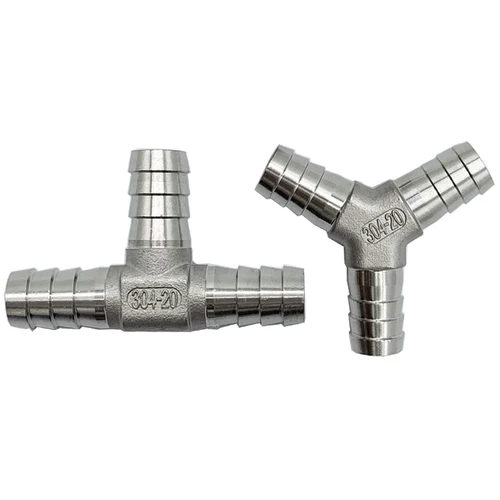 6mm 8mm 10mm 12mm 13mm 14mm 15mm 16mm 19mm 20mm espiga para manguera Tee Y T L tipo 3 conector de instalación de tubería de acero inoxidable 304 de tres vías