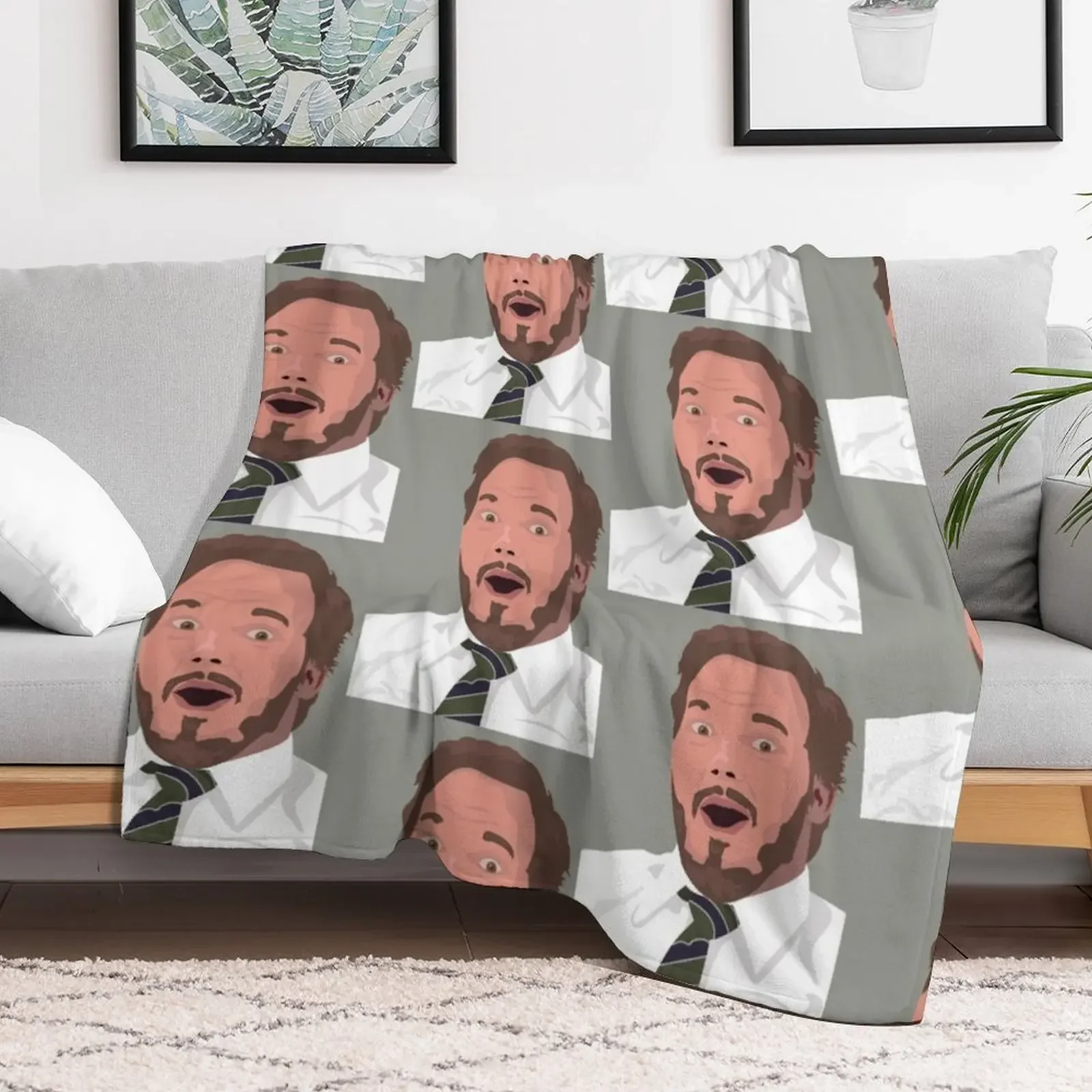 Andy Dwyer Surprised Face Throw Blanket for sofa Giant Sofa Blankets