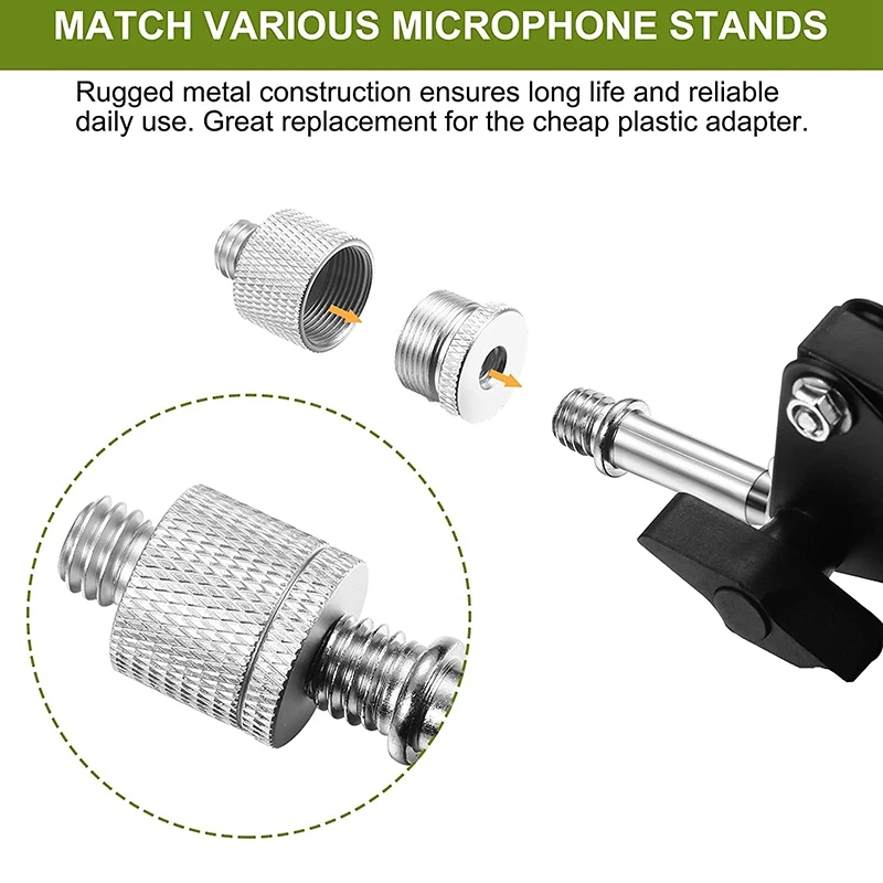 6 Pcs Mic Thread Adapter Set 5/8 Female To 3/8 Male And 3/8 Female To 5/8 Male Screw Adapter Thread For Microphone Stand