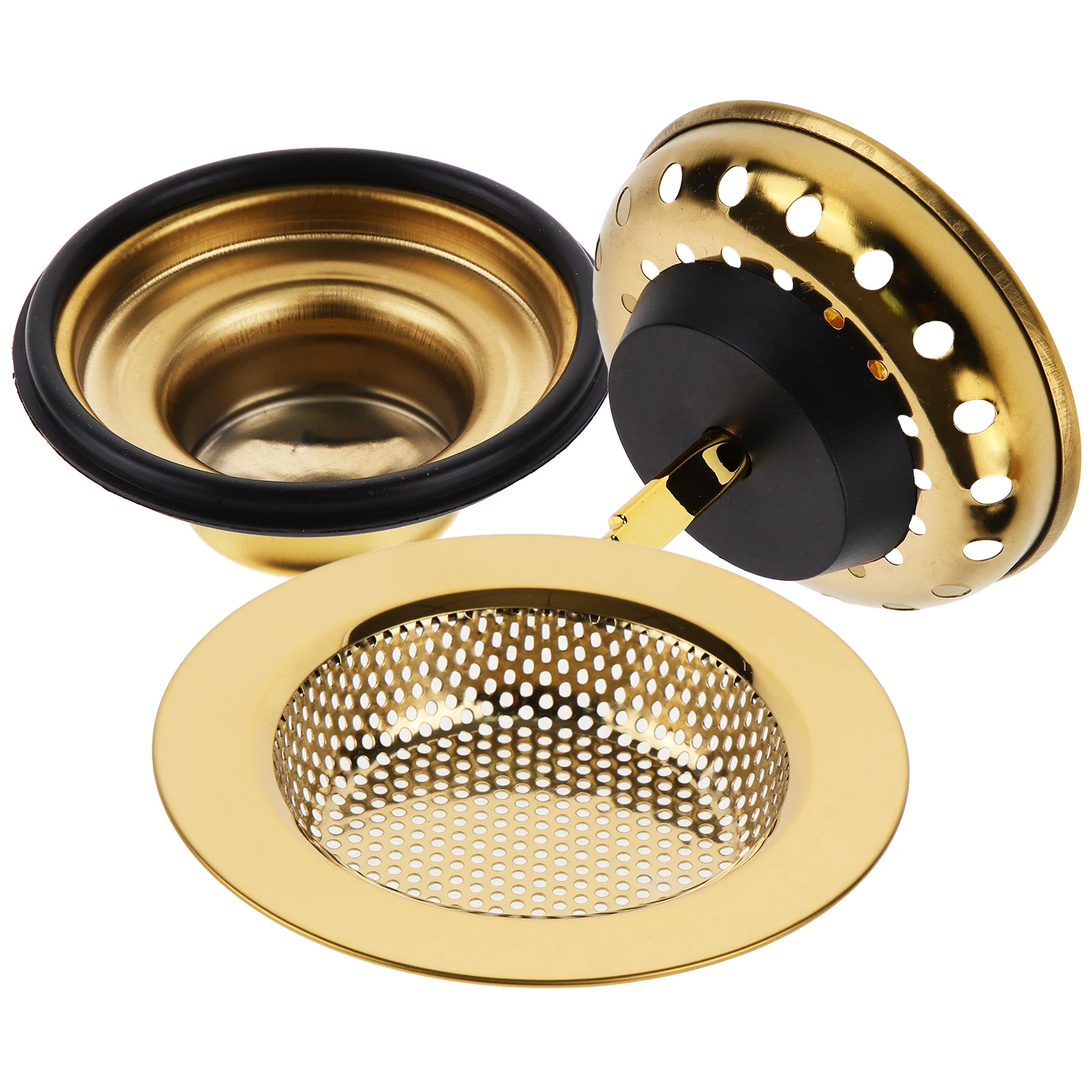 1 مجموعة مصفاة حوض المعادن المطاط المطبخ بالوعة سدادة غطاء سلة المرشح مكافحة انسداد تجاوز حماية سهلة التركيب #5