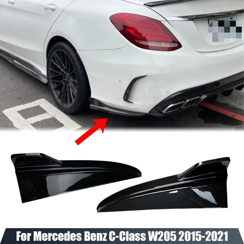 For Mercedes C-class W205 C180 C200 C260 C43 AMG 2015-2021 Body Kits Trim Car Rear Bumper Diffuser Side Splitters