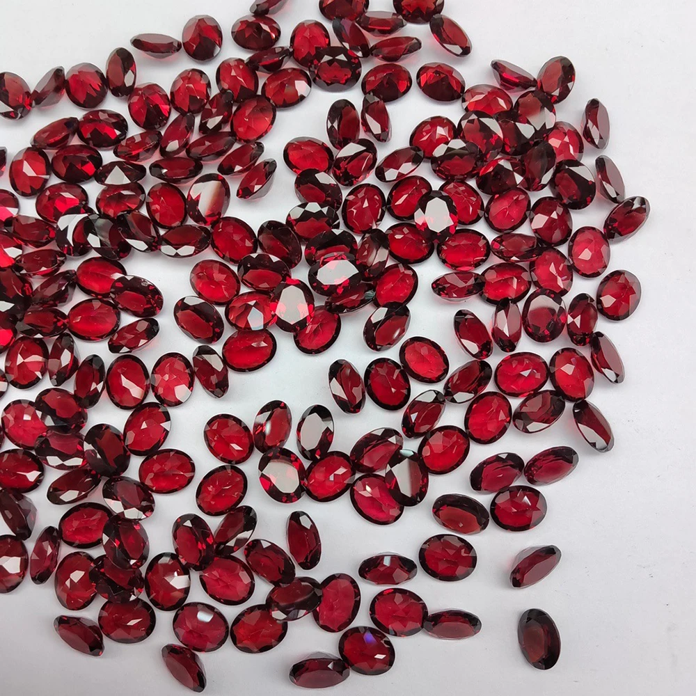 100% Natural Stone Oval Cut 7X5mm 0.85Ct Loose Gemstone Garnet For Ring Earring Jewelry Making Accessories