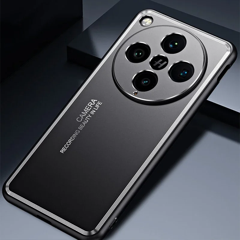 Sandblasted Back Plate Phone Case for OPPO A78 Find X8 Pro Reno 8 13 Pro 5G Metal Camera Protect Back Cover Protective Cover