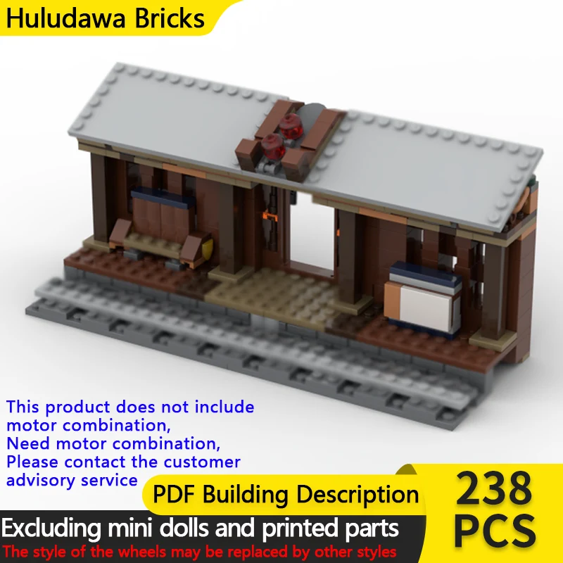 

City Street View Model MOC Building Bricks High Railway Train Station Modular Technology Children Holiday Gift Assemble Toy Suit
