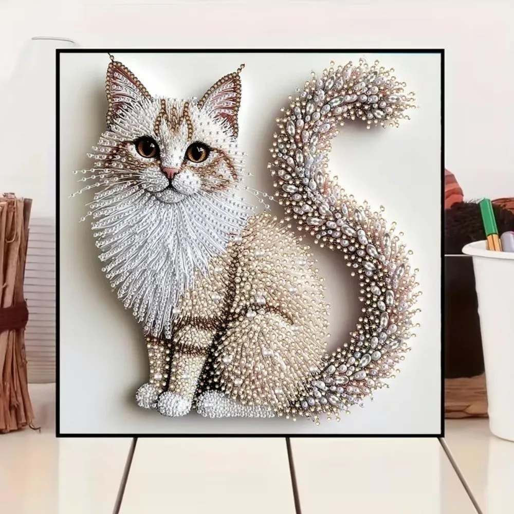 1 Set Crystal Rhinestones 5D Diamond Painting Kit Cat Design Relaxing Handcrafted Diamond Painting DIY Craft Diamond Art Kits