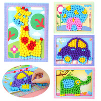 2PCS Children DIY Pompom Stickers Toys Handmade Creative Painting Early Education Kids Puzzle for Girls Boys Gifts TMZ