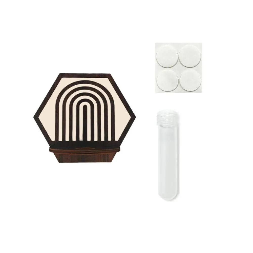 Wooden Hydroponic Plant Holder Geometric Wall Decoration Wall Hanging Planter Shelf Hollow Out Vase Water Plant Stand