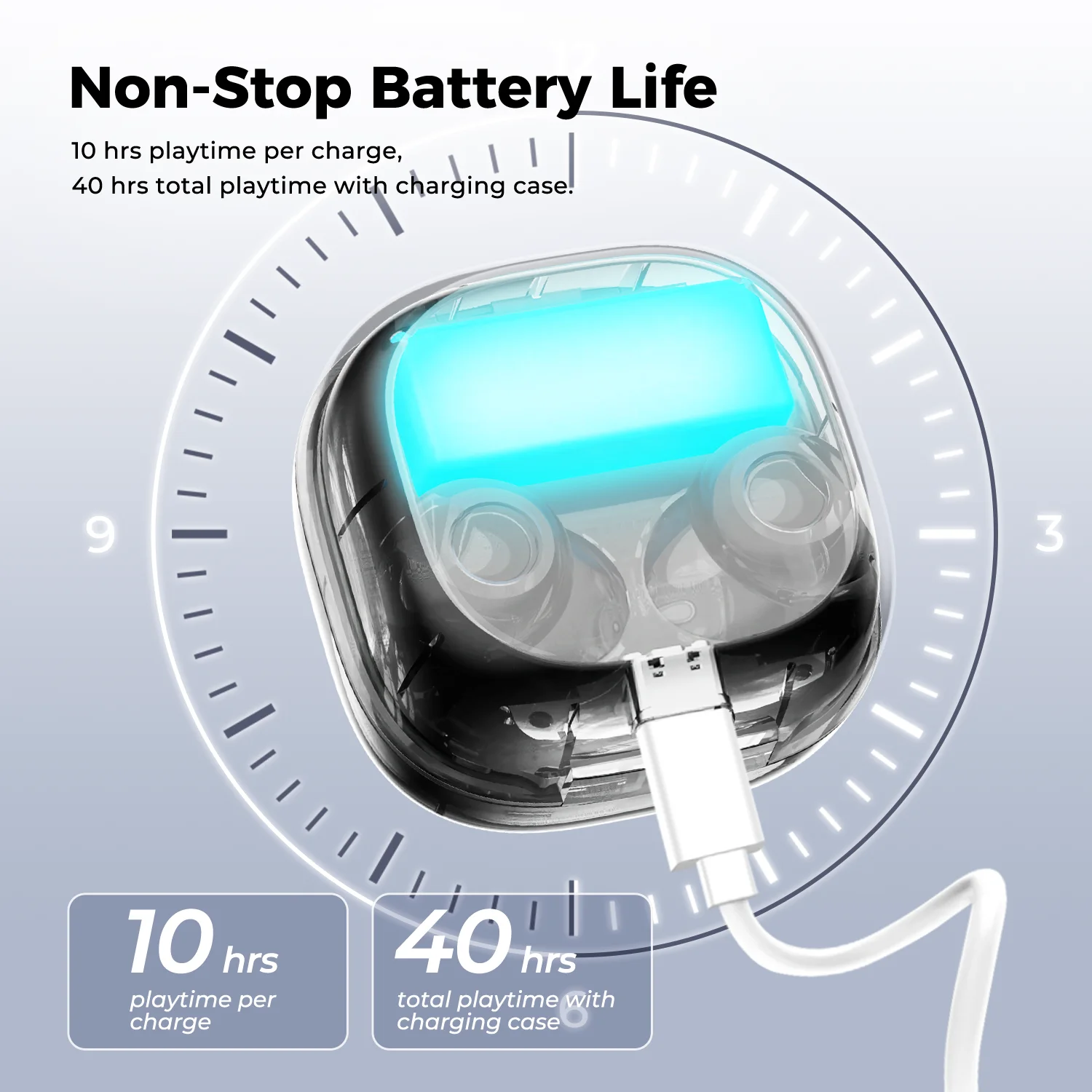 سماعات بلوتوث HTC سماعات لاسلكية كاملة الوضوح شاشة LCD سماعة أذن مزودة بخاصية إلغاء الضوضاء مريحة لرياضة الموسيقى