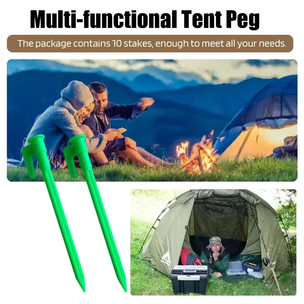 10Pcs Camping Tent Stake Heavy Duty Multi-functional Garden Yard Patio Lawn Tarp Canopy Windproof Ground Spike Tent Peg 2025 Hot