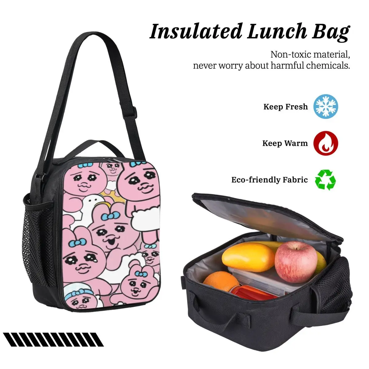 3 pezzi Opanchus Cute Usagis Bunny borse da scuola Set per bambini Scatole per matite Set di zaini con scatola per il pranzo Zaino per studenti delle scuole