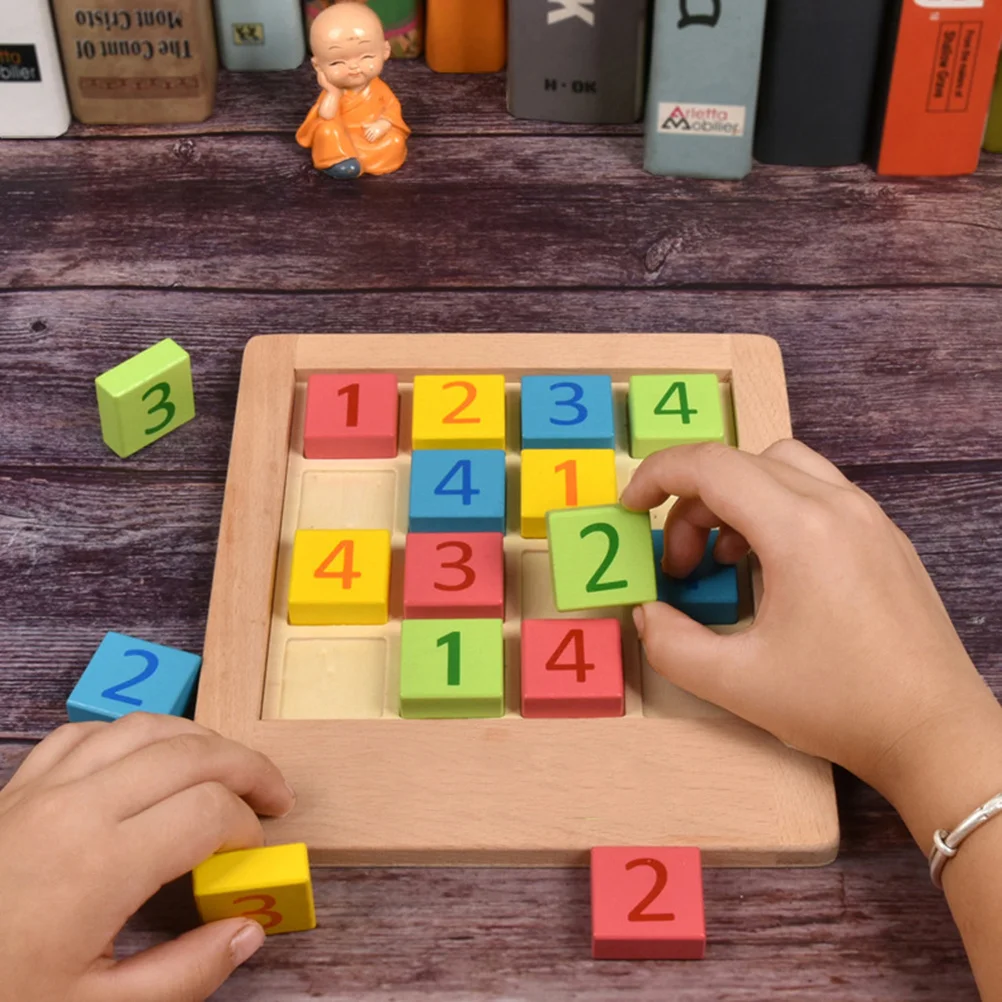 Sudoku Wooden Number Puzzle For Kids Adults Educational Logic Game Table Puzzle Montessori Style Learning