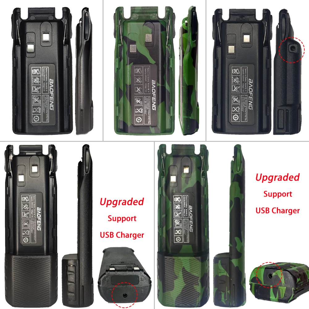 BAOFENG-batería de iones de litio para walkie-talkie, batería de UV-82 de 2800/3800mAh y 7,4 V para Radio bidireccional de 1 BL-8/2 piezas, piezas,